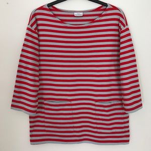Marimekko Pikasso Blue/Red Stripe Shirt SZ S